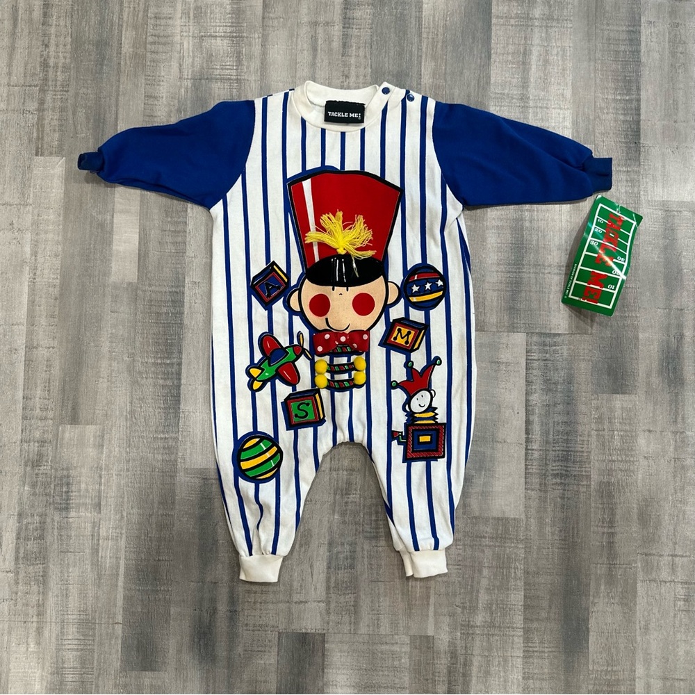 VTG 90s Tackle Me! Baby Onesie Toys 18months